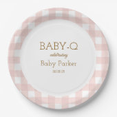 Pink Gingham Baby-Q Circular Plate 2 Pappteller (Vorderseite)