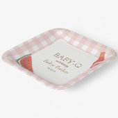 Pink Gingham Baby-Q Square Plate Pappteller (Gewinkelt)