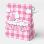 Pink Gingham Baby & Ruffled Bassinet Gesichtskaste Geschenkschachtel (Rückseite)