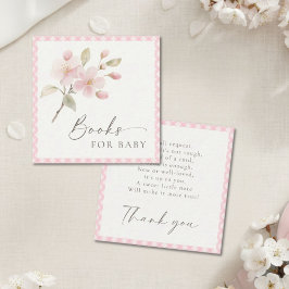Pink Gingham Baby Shower Books For Baby Begleitkarte