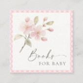 Pink Gingham Baby Shower Books For Baby Begleitkarte (Vorderseite)