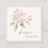 Pink Gingham Baby Shower Diaper Raffle Begleitkarte (Vorderseite)