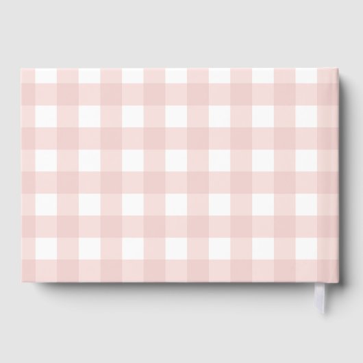 Pink Gingham Baby Shower Guest Book Gästebuch (Rückseite)