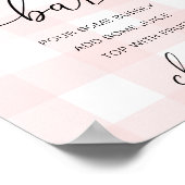 Pink Gingham Baby Shower Mama-osa Bar Sign Poster (Ecke)