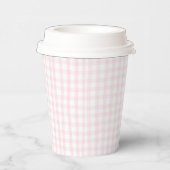 Pink Gingham Baby Shower Pappbecher (Rechts)