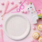Pink Gingham Baby Shower Pappteller (Party)