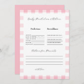 Pink Gingham Baby Shower Vorhersagen II Einladung (Vorne/Hinten)