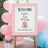 Pink Gingham Barnyard Glossy Willkommenspopster Poster