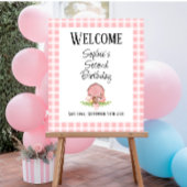Pink Gingham Barnyard Glossy Willkommenspopster Poster