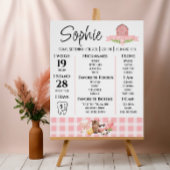 Pink Gingham Barnyard Meilensteine Glossar Poster