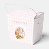 Pink Gingham Beatrix Potter Baby Dusche Gefallen Geschenkschachtel (Rückseite)