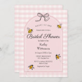 Pink Gingham bedeutet, Brautparty zu sein Einladung (Vorne/Hinten)