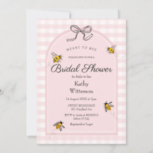 Pink Gingham bedeutet, Brautparty zu sein Einladung