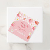 Pink Gingham Berry First Birthday Party Square Geschenkanhänger (Beispiel)