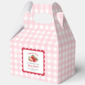 pink gingham berry sweet baby shower geschenkschachtel (Vorderseite)
