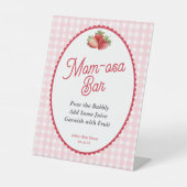 Pink Gingham Berry Sweet, Strawberry Mom-osa Bar Sockelschild (Vorderseite)