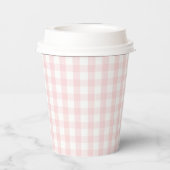  Pink Gingham Birthday Party Pappbecher (Rückseite)