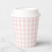  Pink Gingham Birthday Party Pappbecher (Vorderseite)