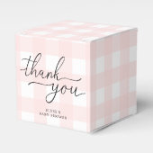 Pink Gingham Birthday Thank You Favor Box Geschenkschachtel (Vorderseite)