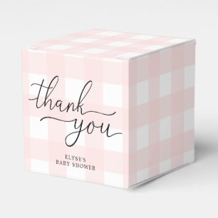 Pink Gingham Birthday Thank You Favor Box Geschenkschachtel