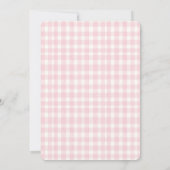 Pink Gingham Bow Baby Dusche Einladung (Rückseite)