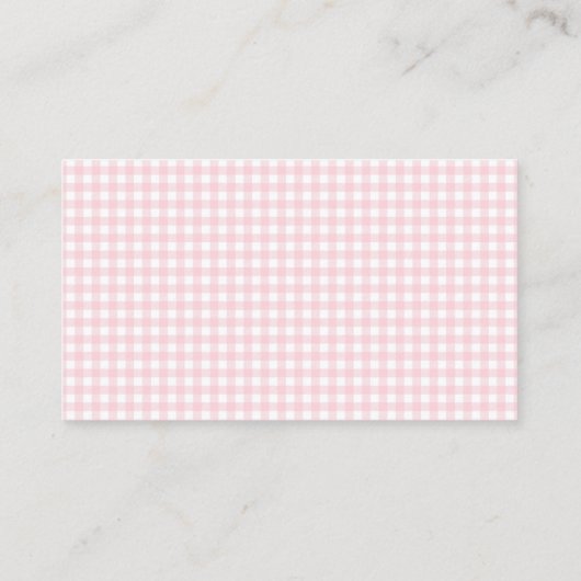 Pink Gingham Bow Baby Girl Shower Book for Baby Begleitkarte (Rückseite)