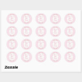 Pink Gingham Bow First Birthday Thank You Sticker (Blatt)