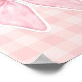 Pink Gingham Bow Nursery Poster Baby Girl Room (Ecke)