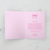 Pink Gingham Bow Photo Mother's Day Card Karte (Innenseite)