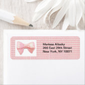Pink Gingham Bow Rücksendeadresse (Insitu)