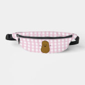 Pink Gingham Brown Potato Bauchtasche (Vorderseite)