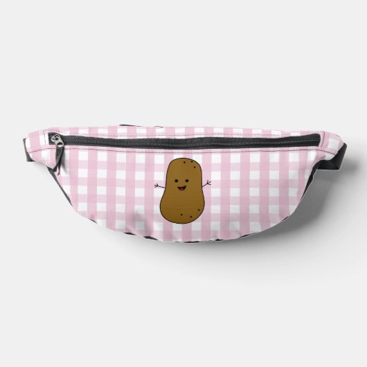 Pink Gingham Brown Potato Bauchtasche (Ablage )