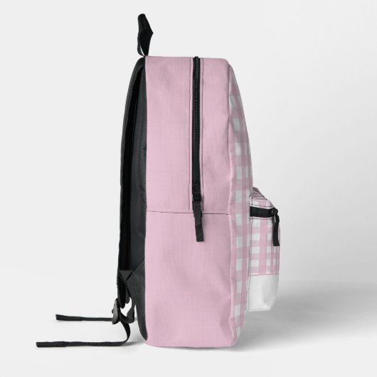 Pink Gingham Brown Potato Custom Bedruckter Rucksack (Links)