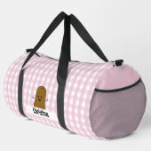 Pink Gingham Brown Potato Custom Duffle Bag (Rechte Ecke)