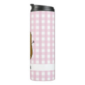 Pink Gingham Brown Potato Custom Therbler Tumbler Thermosbecher (Nach rechts gedreht)