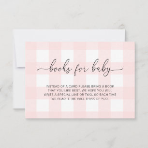 Pink Gingham Bücher Anfrage Einlegekarte Einladung