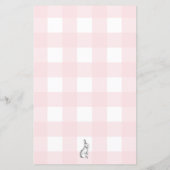 Pink Gingham Bunny Baby Predictions Game (Rückseite)