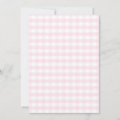 Pink Gingham Bunny Baby Shower Butterfly Daisy Einladung (Rückseite)