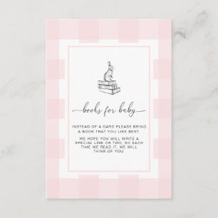 Pink Gingham Bunny Books Request Insert Card