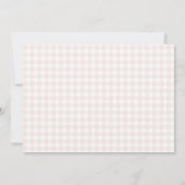Pink Gingham Bunny Bow Girl Birthday Photo Dankeskarte (Rückseite)