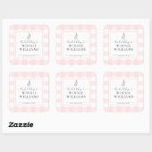 Pink Gingham Bunny Buchzeichen Sticker (Blatt)