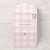 Pink Gingham Bunny Rabbit Baby Dusche All In One Einladung (Außenbereich)