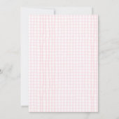 Pink Gingham Bunny Rabbit Baby Shower Einladung (Rückseite)