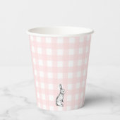 Pink Gingham Bunny Rabbit Papier Becher (Rückseite)