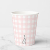 Pink Gingham Bunny Rabbit Papier Becher (Vorderseite)