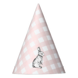 Pink Gingham Bunny Rabbit Partyhütchen