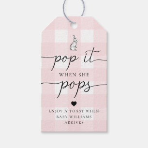 Pink Gingham Bunny Rabbit Pop Es, wenn sie Pop Geschenkanhänger