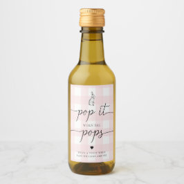 Pink Gingham Bunny Rabbit Pop Es, wenn sie Pop Weinetikett