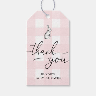 Pink Gingham Bunny Rabbit Vielen Dank für Ihre Unt Geschenkanhänger