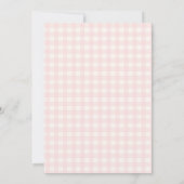 Pink Gingham Bunter Mädchen-Geburtstagsfeier Einladung (Rückseite)